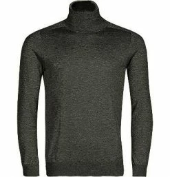 OLYMP Rollkragen-Pulli Modern Fit 0150/12/69 Rollkragenpullover, Merinowolle, Graphit meliert, Graphit