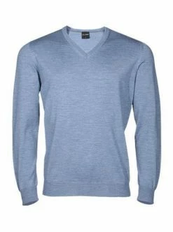 OLYMP V-Pullover Merinowolle 0150/10/11 Modern Fit, Bleu