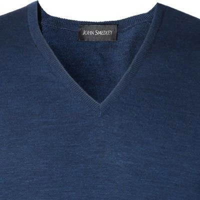 John Smedley V-Pullover Bobby indigo Easy Fit, Merino Extrafine, Indigo meliert 4 John Smedley V-Pullover Bobby indigo Easy Fit, Merino Extrafine, Indigo meliert – Bild 2