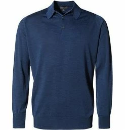 John Smedley Polo Pullover Dorset indigo Easy Fit, Merino Extrafine