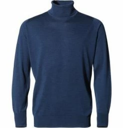 John Smedley Rollkragen Cherwell indigo Rollkragenpullover, Slim Fit, Merino Extrafine