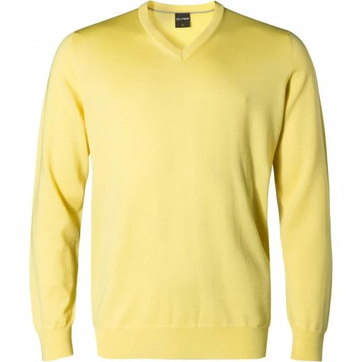 OLYMP Casual Modern Fit V-Pullover 0150/10/51 Merinowolle, Gelb -striangebote 147727 master