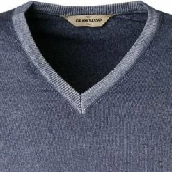 Gran Sasso V-Pullover 55115/22792/706 Schurwolle, Tintenblau meliert, Tintenblau -striangebote 166430 norm2