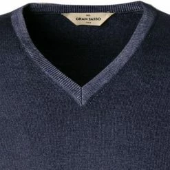 Gran Sasso V-Pullover 55115/22792/905 Schurwolle, Marineblau meliert, Marine -striangebote 166435 norm2