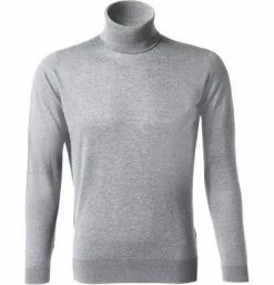 John Smedley Rollkragen Hawley/silver Rollkragenpullover, Easy Fit, Sea Island Cotton, Silbergrau