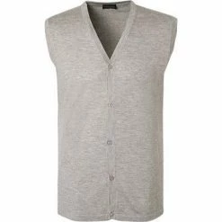 Cipriani Weste CR33/5916/7012 Strickweste, Seide-Kaschmir, Grau meliert, Grey