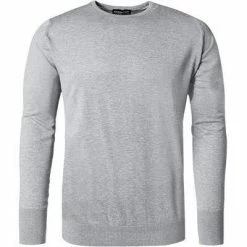 John Smedley RH-Pullover Hatfield/silver Easy Fit, Sea Island Cotton, Hellgrau meliert