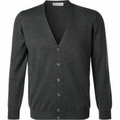 Gran Sasso Cardigan 58185/14296/098 Schurwolle, Dunkelgrau meliert, Anthrazit