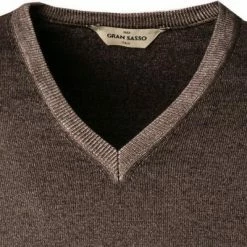 Gran Sasso V-Pullover 55115/22792/308 Merinowolle, Dunkelbraun meliert, Dunkelbraun -striangebote 222287 norm2