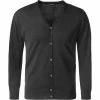 John Smedley Cardigan Bryn/black Easy Fit, Merino Extrafine, Schwarz