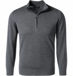 John Smedley Troyer Tapton/charcoal Standard Fit, Merino Extrafine, Anthrazit meliert