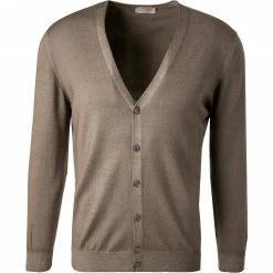 Gran Sasso Cardigan 58101/22793/012 Merinowolle, Braun meliert, Cappuccino