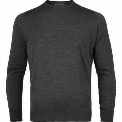 John Smedley RH-Pullover Lundy/charcoal Standard Fit, Merino Extrafine, Dunkelgrau meliert
