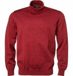 Maerz Rollkragen-Pullover 490600/482 Rollkragenpullover, Merinowolle, Kirschrot meliert, Tomatenrot