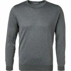 John Smedley RH-Pullover Hatfield/charcoal Easy Fit, Sea Island Cotton, Grau meliert