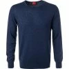 OLYMP Pullover 0151/11/19 Body Fit, Merinowolle-Seide, Dunkelblau meliert, Royal