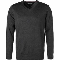 Tommy Hilfiger Pullover MW0MW04979/093 Baumwolle-Seide, Anthrazit, Dunkelgrau