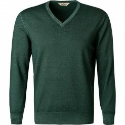 Gran Sasso V-Pullover 55115/22792/606 Schurwolle, Dunkelgrün meliert, Dunkelgrün