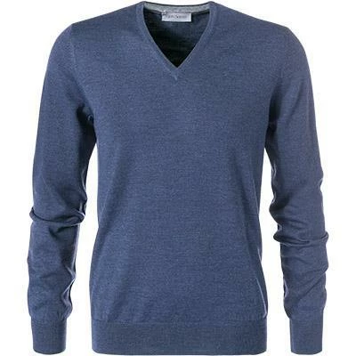 Gran Sasso V-Pullover 55115/14290/597 Schurwolle, Blau meliert, Blau 3 Gran Sasso V-Pullover 55115/14290/597 Schurwolle, Blau meliert, Blau