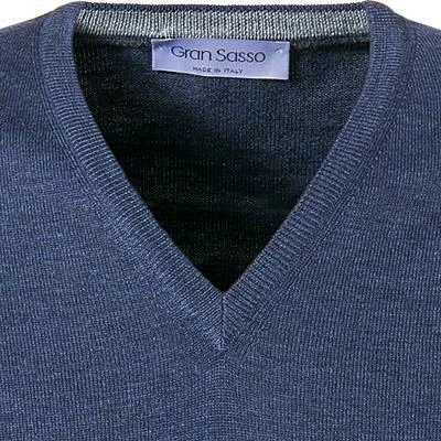 Gran Sasso V-Pullover 55115/14290/597 Schurwolle, Blau meliert, Blau 4 Gran Sasso V-Pullover 55115/14290/597 Schurwolle, Blau meliert, Blau – Bild 2