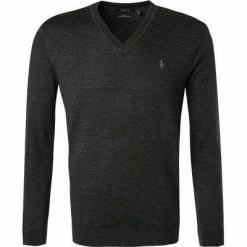 Polo Ralph Lauren Pullover 710714347/009 Slim Fit, Merinowolle waschbar, Anthrazit meliert, Dunkelgrau meliert