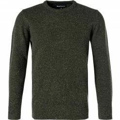 Barbour Pullover Tisbury dark seaweed MKN0844GN79 Wolle-Seide, Moosgrün meliert