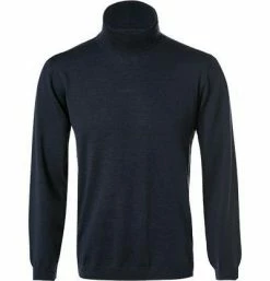 RAGMAN Pullover 240870/070 Rollkragenpullover, Merinowolle, Navy meliert, Marine