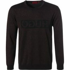 HUGO Pullover Salexon 50399626/693 Schurwolle, Schwarz-dunkelrot meliert, Weinrot