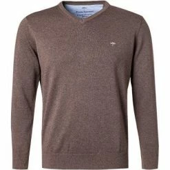 Fynch-Hatton Pullover SFPK 211/860 Baumwolle, Dunkelbraun meliert, Grau
