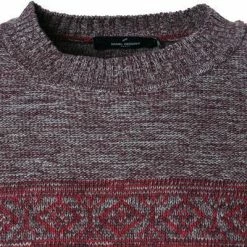 Daniel Hechter Crew Neck Pullover 65028/192808/360 Modern Fit, Wolle, Bordeaux meliert, Dunkelrot -striangebote 330207 norm2