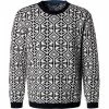 Maerz Pullover 425901/399 Schurwolle, Dunkelblau-weiß gemustert, Dunkelblau -striangebote 330589 norm