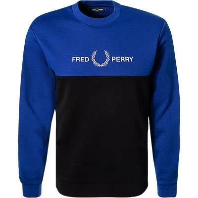 Fred Perry Sweatshirt M7519/I88 Baumwolle, Königblau-schwarz, Grau-schwarz 3 Fred Perry Sweatshirt M7519/I88 Baumwolle, Königblau-schwarz, Grau-schwarz
