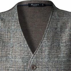 Maerz Weste 528701/155 Strickweste, Schurwolle, Hellgrau-hellbraun kariert, Grau -striangebote 333613 norm3