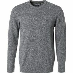 Barbour Pullover Tisbury Crew grey MKN0844GY12 Wolle-Seide, Dunkelgrau meliert