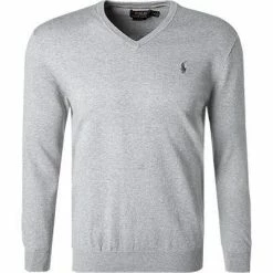 Polo Ralph Lauren Pullover 710670789/002 Slim Fit, Pima Baumwolle, Hellgrau meliert, Hellgrau