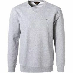 Lee Plain Crew Sws grey mele L81ITJMP Sweatshirt, Regular Fit, Baumwolle, Hellgrau meliert