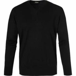 Cipriani V-Pullover CR62/7660/SW615 Baumwolle-Seide schwarz, Black