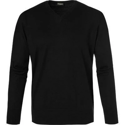 Cipriani V-Pullover CR62/7660/SW615 Baumwolle-Seide schwarz, Black 3 Cipriani V-Pullover CR62/7660/SW615 Baumwolle-Seide schwarz, Black