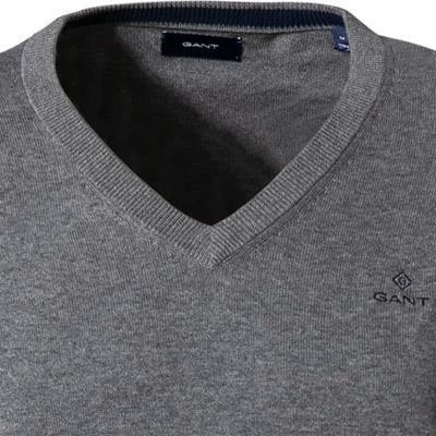 Gant V-Pullover 8030542/92 Baumwolle, Dunkelgrau 4 Gant V-Pullover 8030542/92 Baumwolle, Dunkelgrau – Bild 2