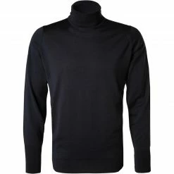 John Smedley Pullover Richards/midnight Rollkragenpullover, Merinowolle, Nachtblau