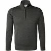 John Smedley Pullover Barrow/charcoal Troyer, Merinowolle, Graublau meliert