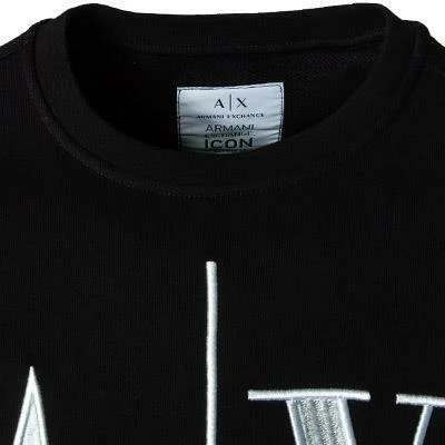 ARMANI EXCHANGE Pullover 8NZMPA/ZJ1ZZ/1200 Sweatshirt, Baumwolle, Schwarz 4 ARMANI EXCHANGE Pullover 8NZMPA/ZJ1ZZ/1200 Sweatshirt, Baumwolle, Schwarz – Bild 2