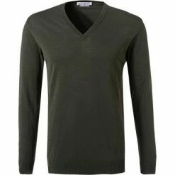 DANIELE FIESOLI V-Pullover 0301/146 Baumwolle, Jägergrün, Militärgrün