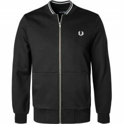 Fred Perry Sweatjacke J7504/184 Baumwolle, Schwarz, Kohlschwarz