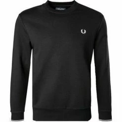 Fred Perry Sweatshirt M7535/184 Baumwolle, Schwarz, Kohlschwarz