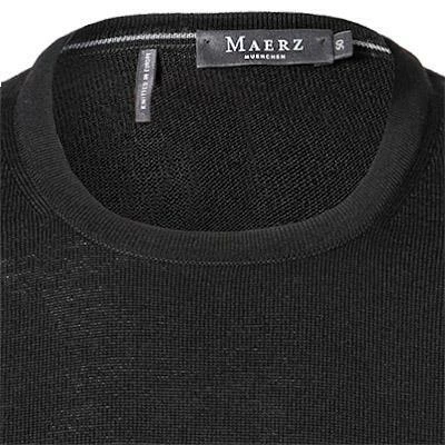 Maerz Pullover 470500/595 Modern Fit, Merinowolle, Schwarz 4 Maerz Pullover 470500/595 Modern Fit, Merinowolle, Schwarz – Bild 2