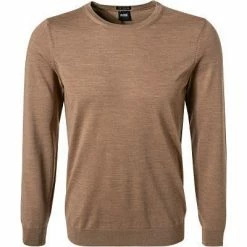 BOSS Pullover Leno-P 50378575/262 Schurwolle, Camel, Hellbraun