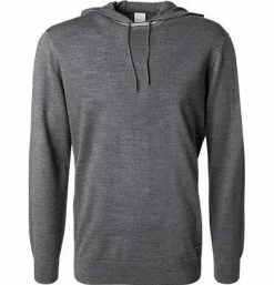 bugatti Hoodie 7400/65538/250 Pullover, Wolle, Dunkelgrau meliert, Dunkelgrau