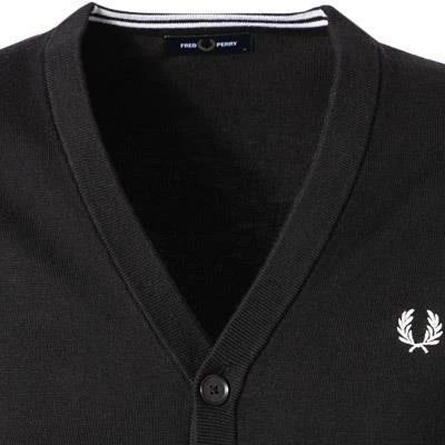Fred Perry Cardigan K9551/102 Wolle, Schwarz 4 Fred Perry Cardigan K9551/102 Wolle, Schwarz – Bild 2