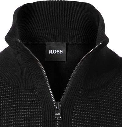 BOSS Pullover Madan 50435244/001 Troyer, Schurwolle, Schwarz 4 BOSS Pullover Madan 50435244/001 Troyer, Schurwolle, Schwarz – Bild 2